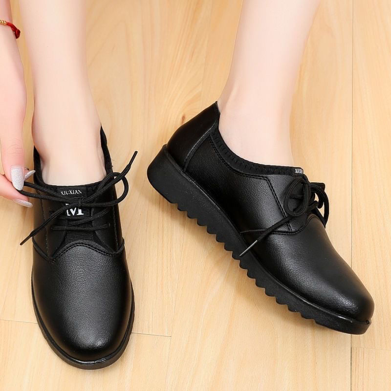 Leather Work Oxfords - Chắc Chắn Đen Giày Oxford Người