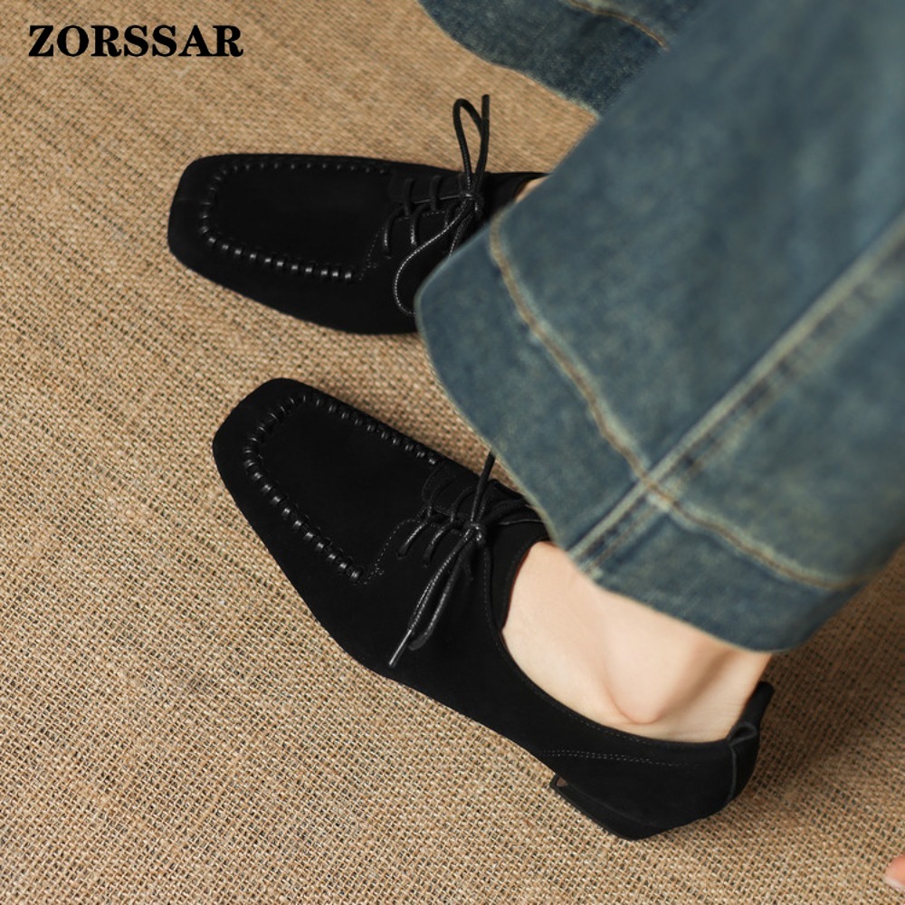 Women's Brown Suede Square Toe - đánh giá và giá Leather Work Oxfords