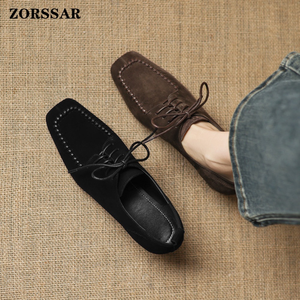 Women's Brown Suede Square Toe - đánh giá và giá Leather Work Oxfords