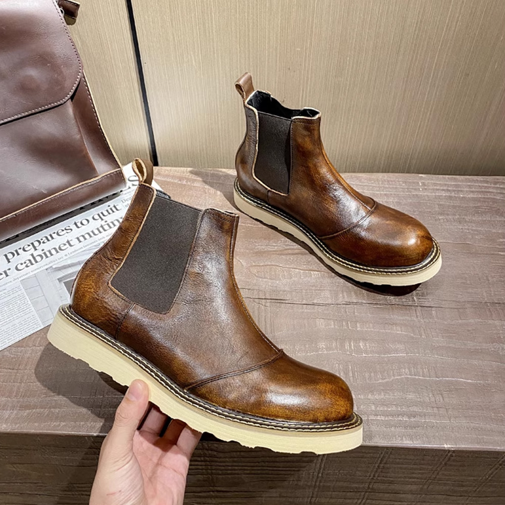 Retro Men's Genuine Leather Ch - đánh giá và giá Leather Work Oxfords
