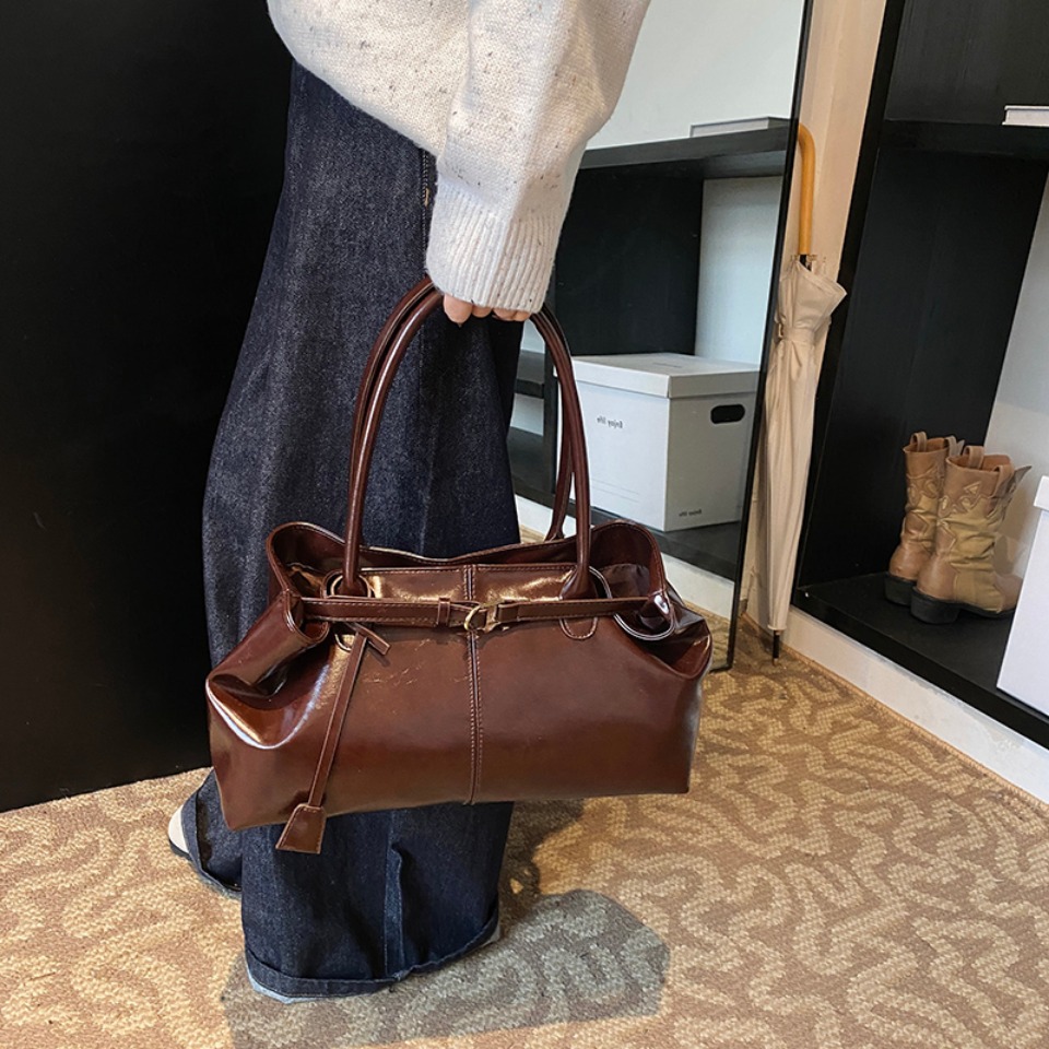Winter Oil PU Leather Hobo Han - đánh giá và giá Leather Work Handbags For Women