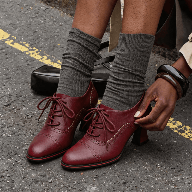Women’s Faux Leather Brogue Ox - đánh giá và giá Leather Work Oxfords