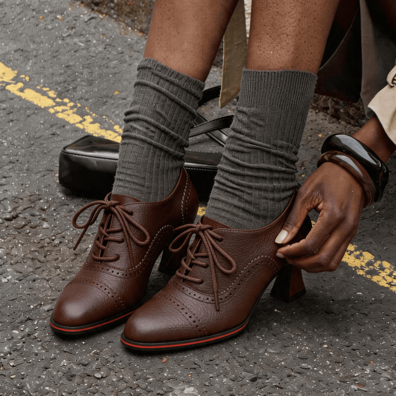 Women’s Faux Leather Brogue Ox - đánh giá và giá Leather Work Oxfords