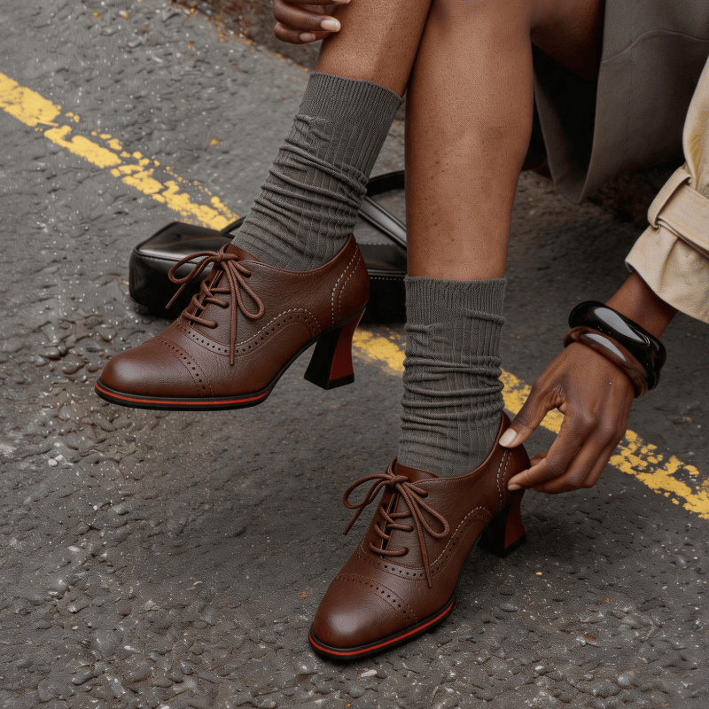 Women’s Faux Leather Brogue Ox - đánh giá và giá Leather Work Oxfords