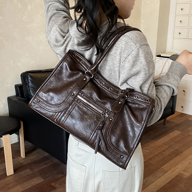 Motorcycle Handbag Retro Women - đánh giá và giá Leather Work Handbags For Women