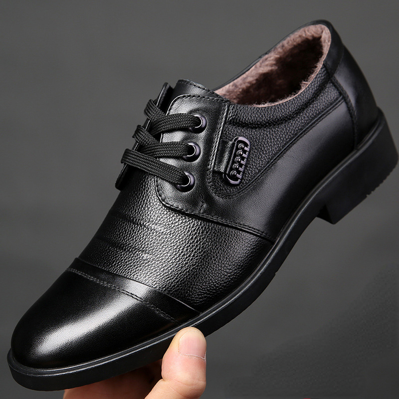 Mùa Đông Nam Da Thật Chính Hãn - đánh giá và giá Leather Work Oxfords