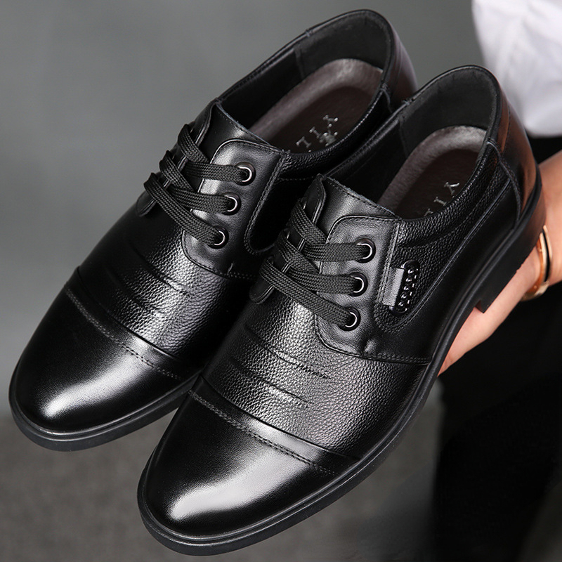 Mùa Đông Nam Da Thật Chính Hãn - đánh giá và giá Leather Work Oxfords